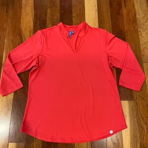 GG BLUE Top Women's XL Active Fall Golf Pickleball Tennis Coral/Red Blend EUC